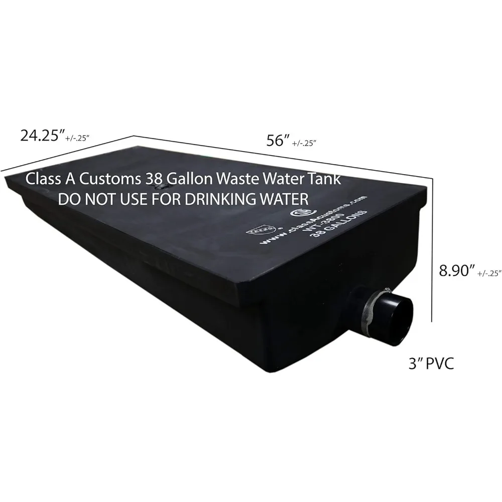 Serbatoio di scarico dell'acqua nero per camper di grande capacità da 38 galloni - WT-3800 per camper di classe A