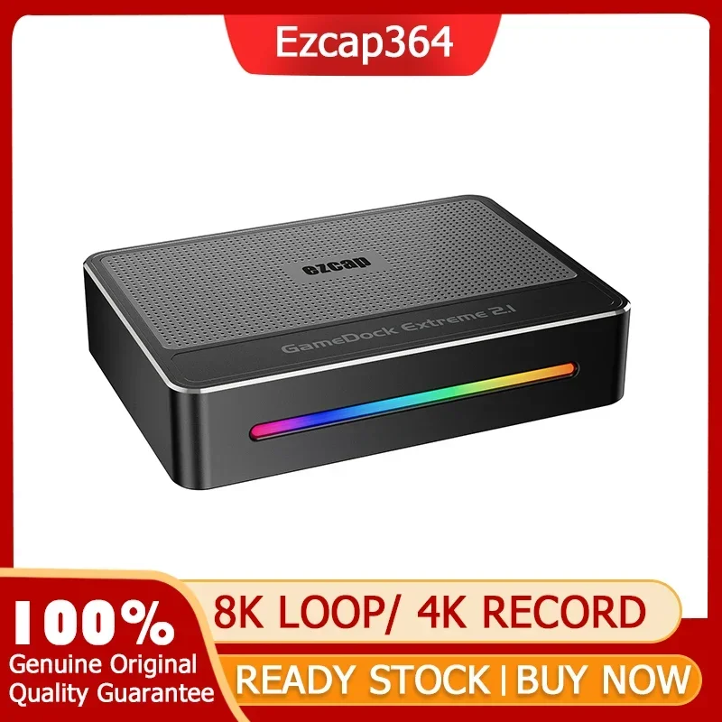 Ezcap364 USB 3.2 Type C 8K Video Capture Card 8K60 Loop / 4K60 Video Recording for PS4 PS5 Game Camera Live Streaming Broadcast