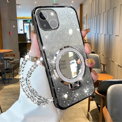 Redmi Note12 Kristallarmband Spegel Telefonhållare Fodral För Xiaomi Redmi Note 12 Pro Plus 12S 11S 10S 9S 9 8 7 Pro Glitter Skal 8 best sales Redmi Note 8 Pro-fodral - №5