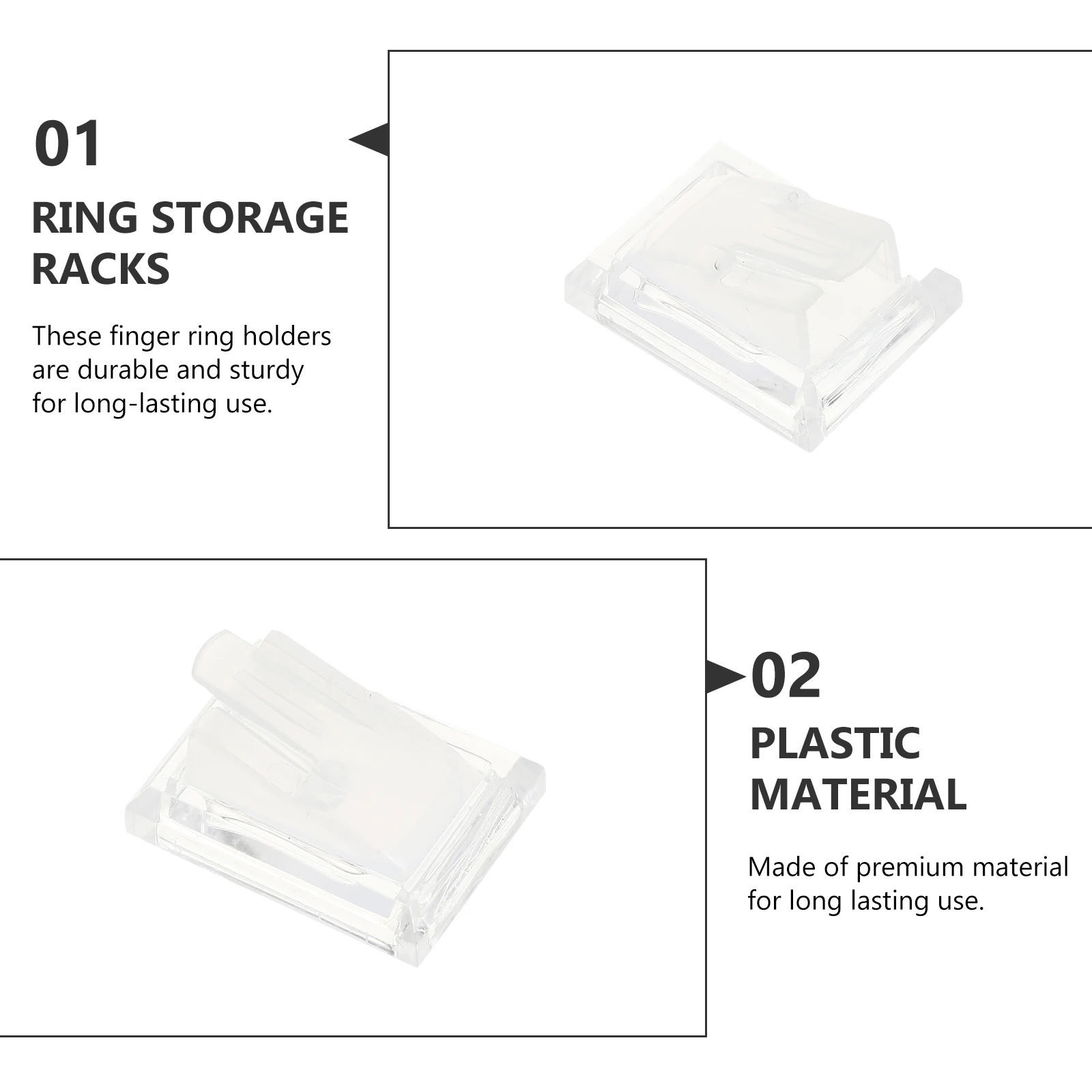 

10Pcs Acrylic Ring Holder Display Stand Racks Transparent Jewelry Organizer for Store Showcase Desktop Display Ring Stand