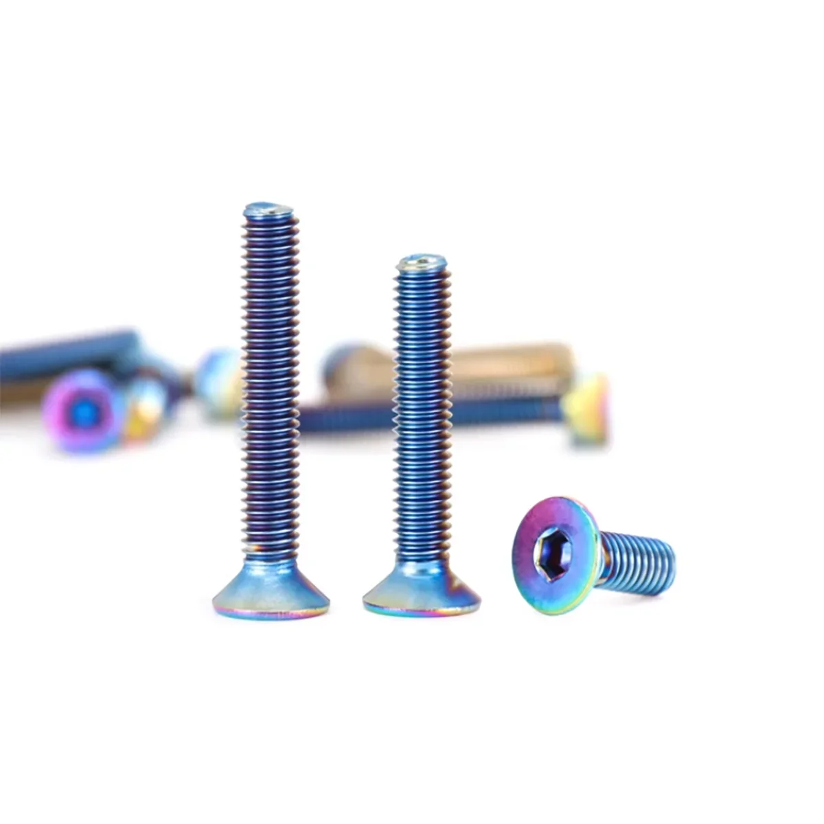 Colorful Stainless Steel Countersunk Hexagonal Steering Wheel Screws / Electroplated Colored Modified Fixing Screws