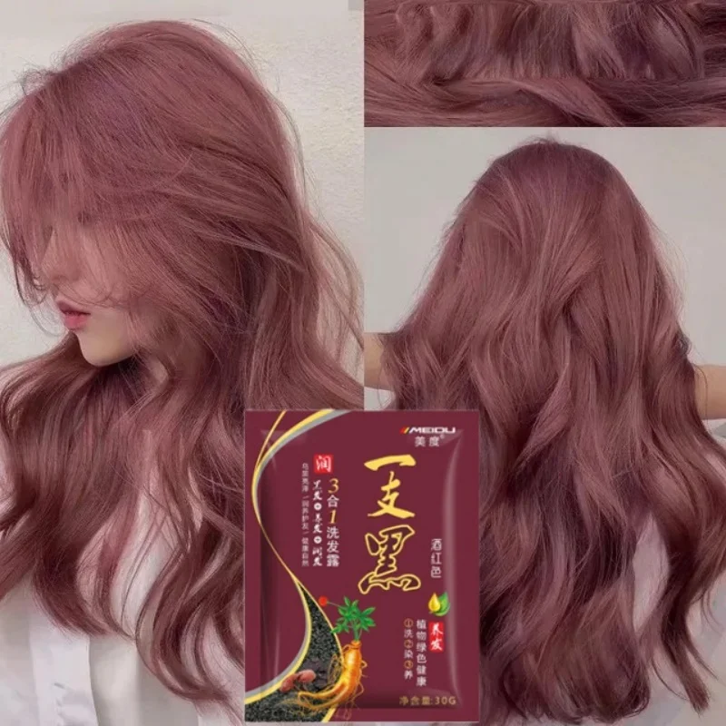 

Natural Herbal Hair Dye Shampoo 3 n 1 Hair Color Mild Shampoo Fast Covering Grey White Hair Dark Brown Black For Women Men New ﻿