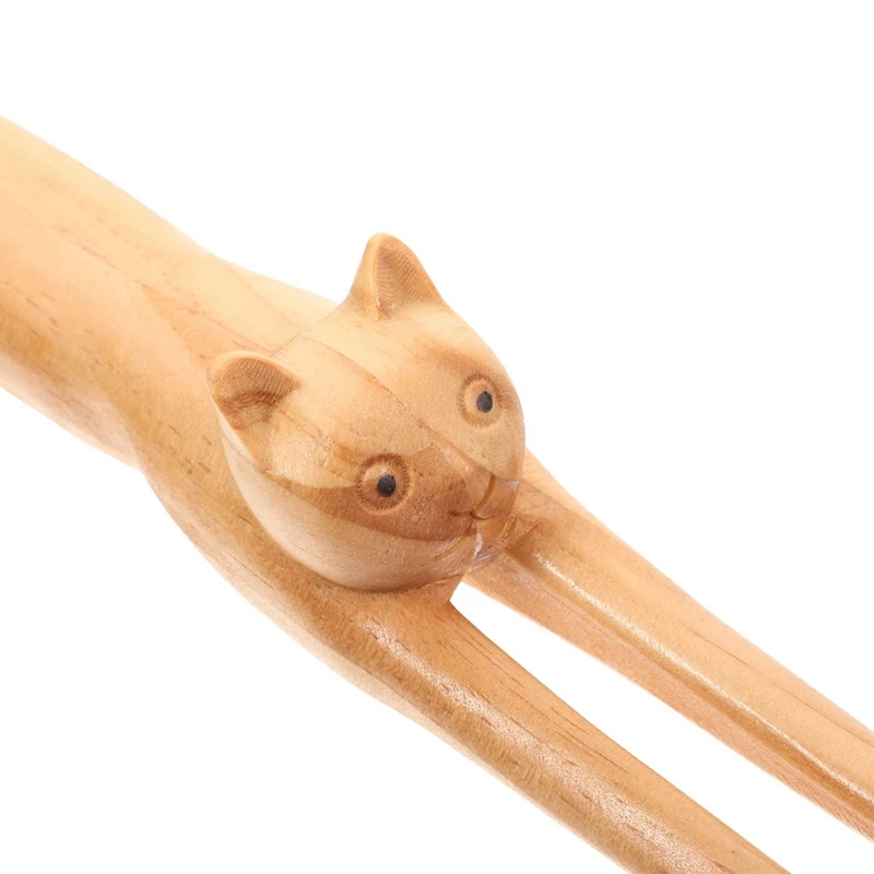 猫の形をした木製の背中のマッサージャー,木製の背中のマッサージャー,自然な背中のアーティファクト,スクレーパー