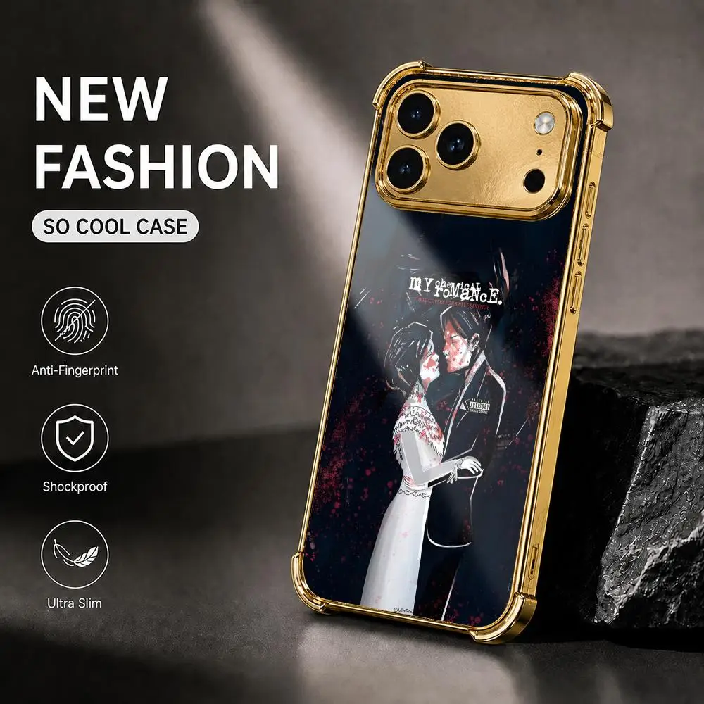 Band My C-Chemical Romance Phone Case For IPhone 17 16 15 14 13 12 Pro Max Plus Electroplated Metal Frame Airbag Corner Cover view 3