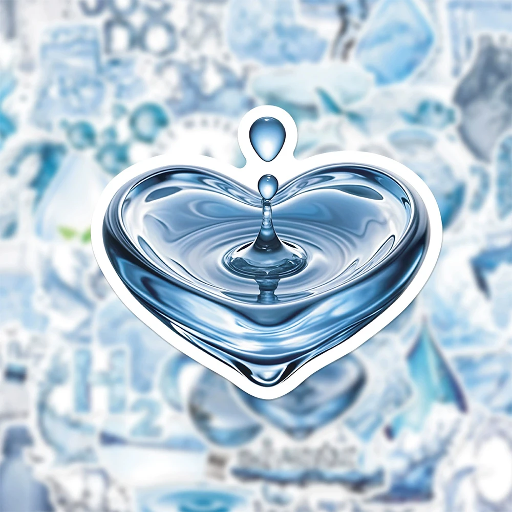 10/30/50pcs Blue Water Drop Element Art Theme Stickers Aesthetic Graffiti Decals Notebook Luggage Laptop Phone Sticker Wholesale