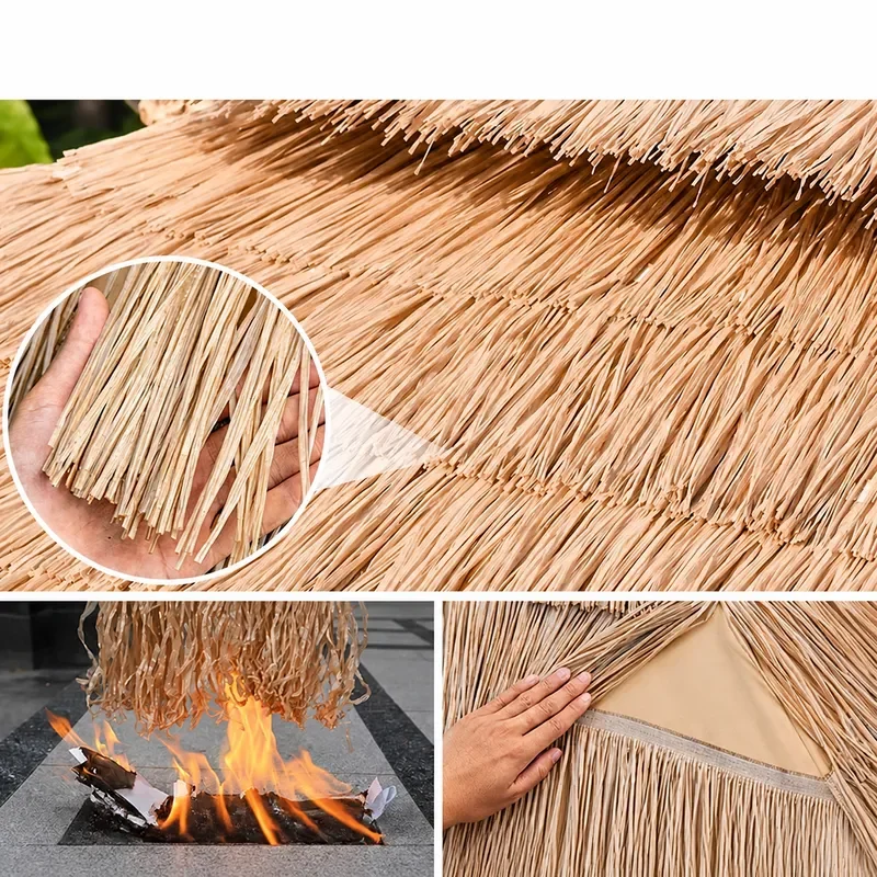 Mojia Outdoor Solar Parasol with LED Lights Large Garden Umbrella Day and Night Use Roman Style for Patio Stall