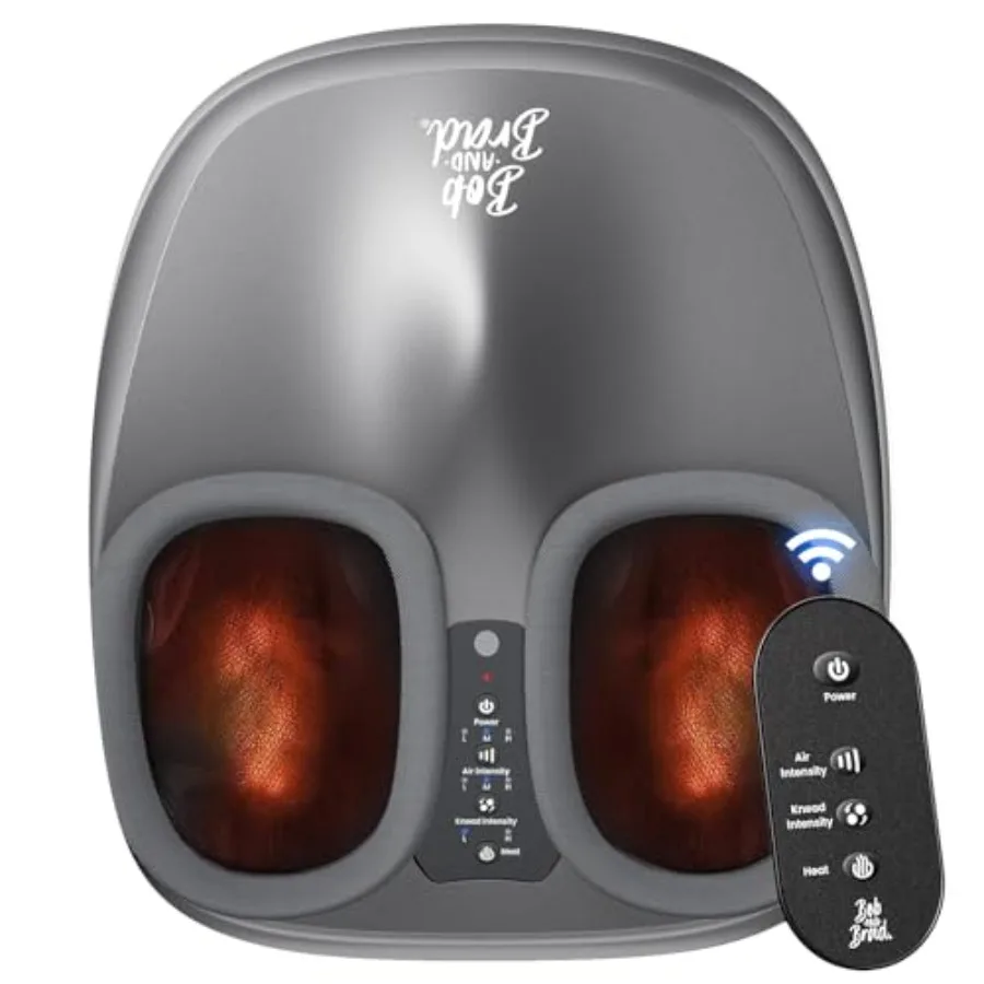 Shiatsu Foot Massager with Heat and Remote for Plantar Fasciitis Relief Fits US Size 12 Deep Kneading Massage Electric Foot Spa