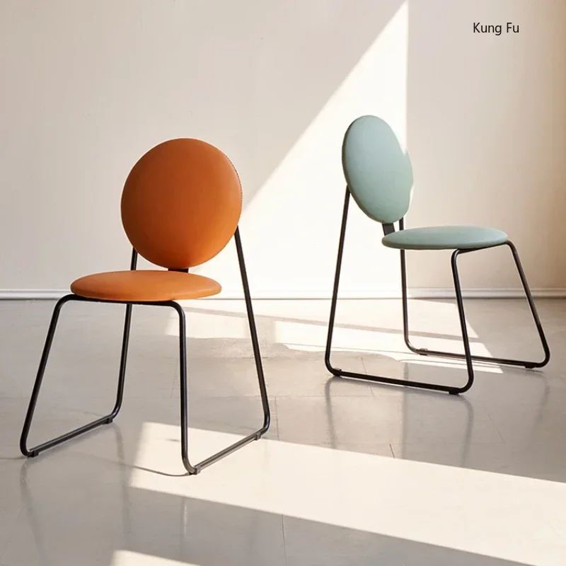 

Minimalist Home Backrest Dining Chairs Art Retro Sturdy Lounge Chair Furniture Light Luxury Modern Designer Chair Iron
