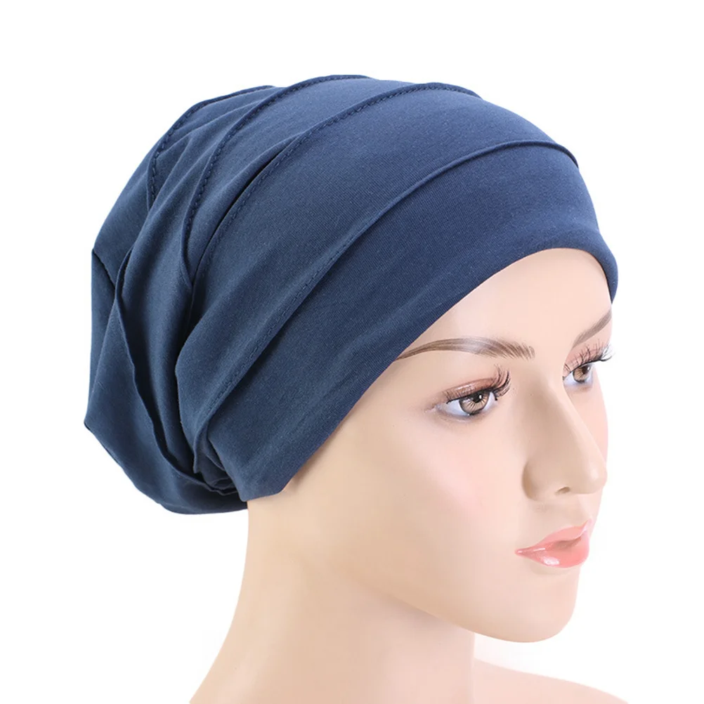 قبعة ليلية مرنة رمادية متعددة الاستخدام للسيدات للنوم تحمي تسريحات الشعر تمنع الهراسة والتشابك