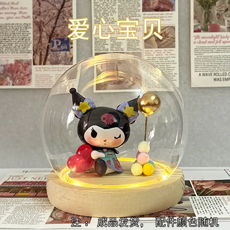 산리오 귀여운 마이멜로디 쿠로미 무드등 작은 피규어 침실 장식 발렌타인데이 선물 여자친구 소녀 분위기