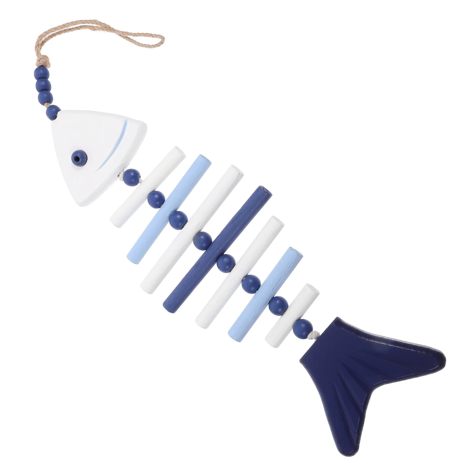

Fish Bone Pendant Ornaments for Home Decor Artificial Beach Party Supplies Mediterranean Style Hanging Wood Wall Coastal