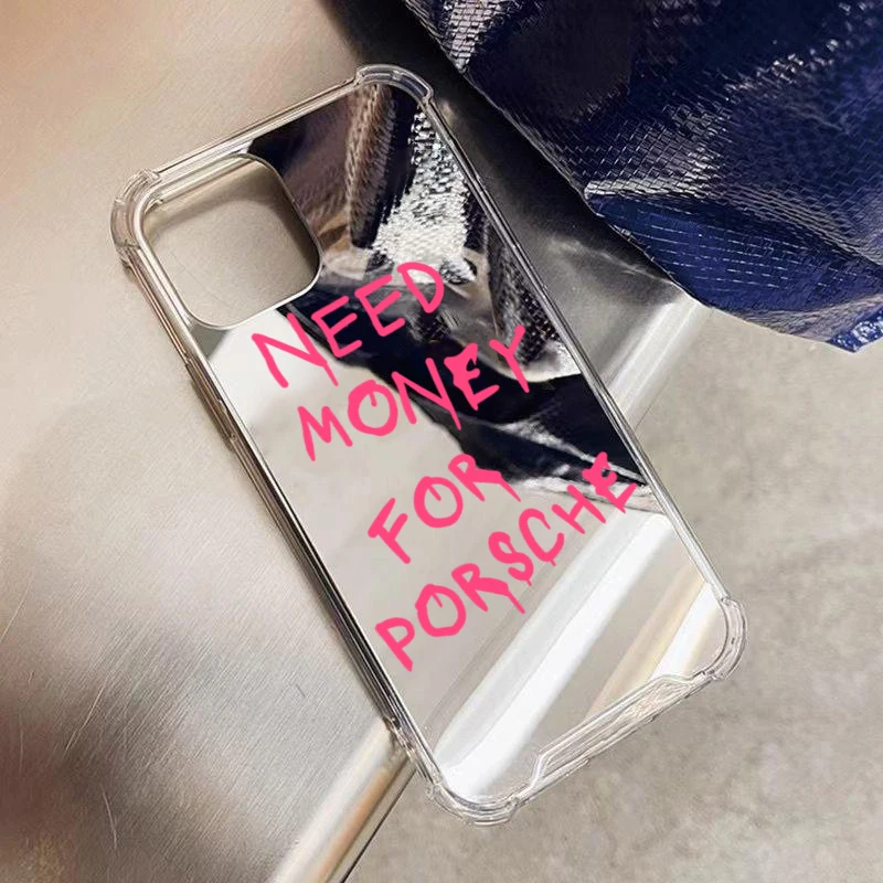 Funda acrílica de espejo con grafitis y personajes para iPhone 17 16 11 12 13 14 15 Pro Max XS X XR 7 8 Plus, a prueba de golpes 6