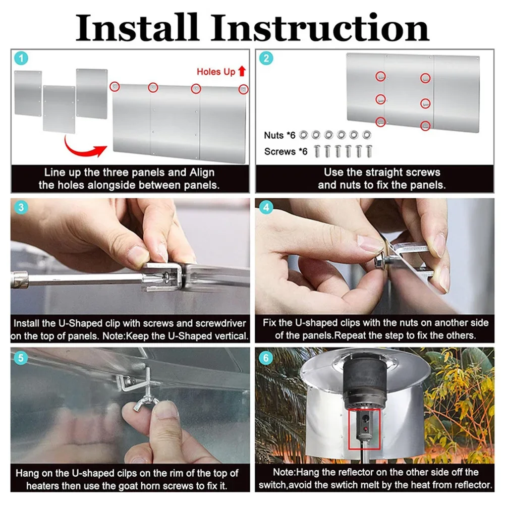 Optimize Heat Distribution Patio Heater Reflector Hood  Directs Heat to Required Areas  Minimizes Accidents and Damage