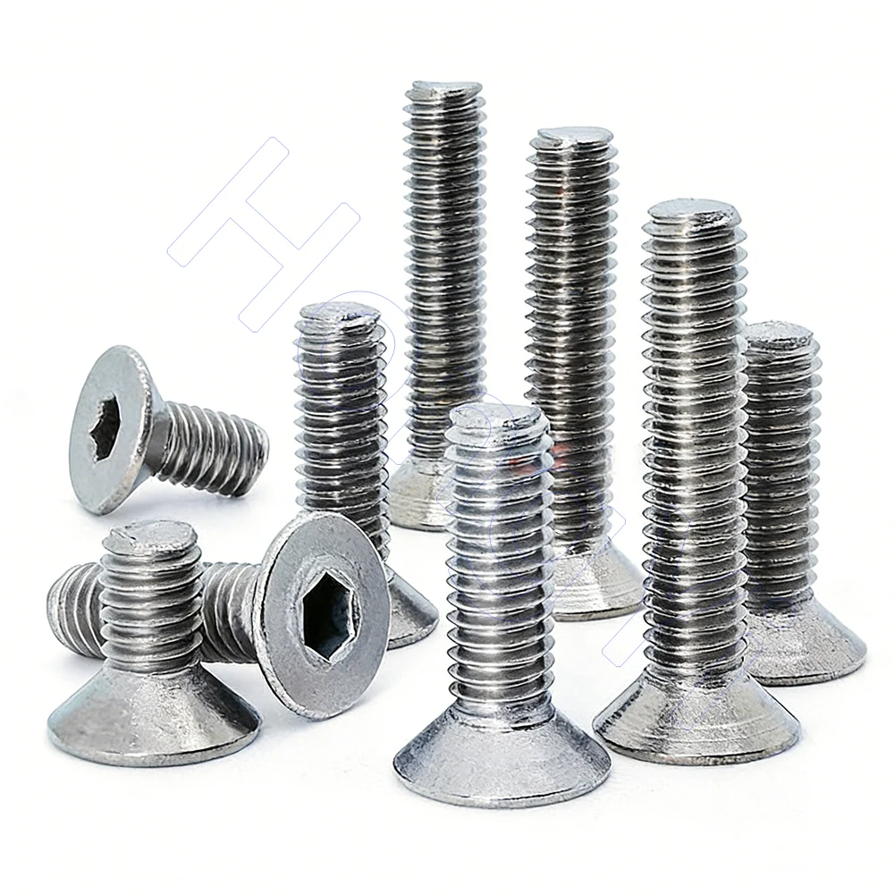 GR2 TA2 Titanium Alloy Hex Socket Countersunk Head Screws Metric M2 M2.5 M3 M4 M5 M6 M8 M10 Allen Flat Head Bolts