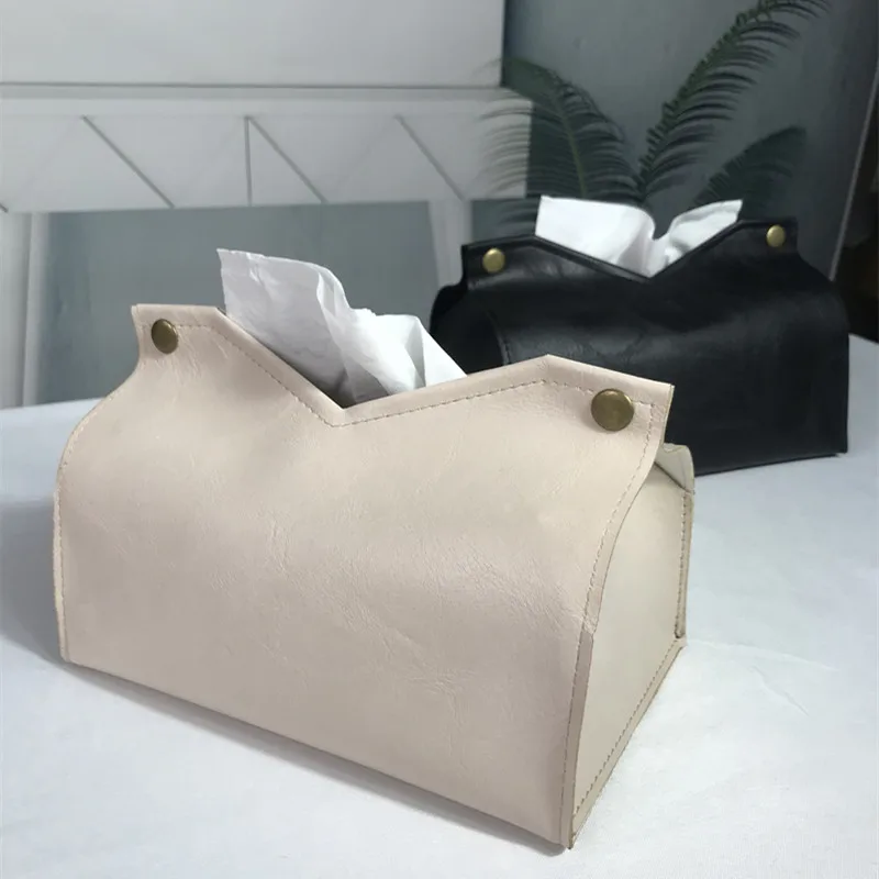 PU Leather Tissue storage Box Home Living Room Decoration Tissue Box,Bedroom Kitchen Desktop Napkin Holder,Car Tissue Box