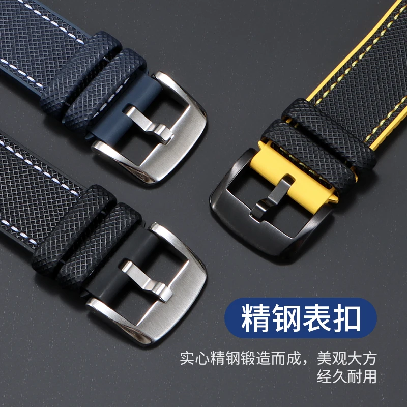 متوافق مع حزام ساعة مطاطي مناسب لساعة بريتلينغ، سيكو، هاميلتون، سيتيزن، ميدو، رولكس للرجال بنمط النايلون