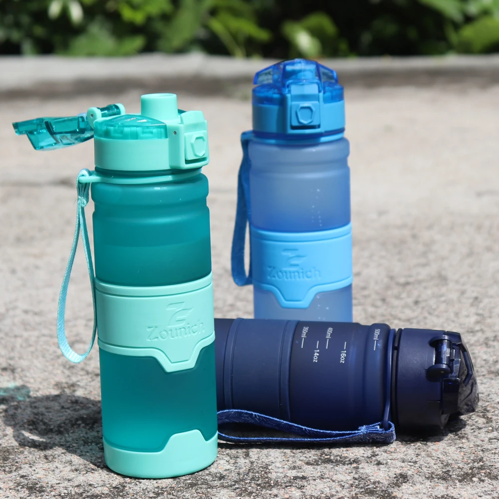 ZOUNICH Sports Water Bottle BPA Free Portable Leak-proof Shaker bottle My Bottle Tritan Plastic Eco-Friendly Drinkware