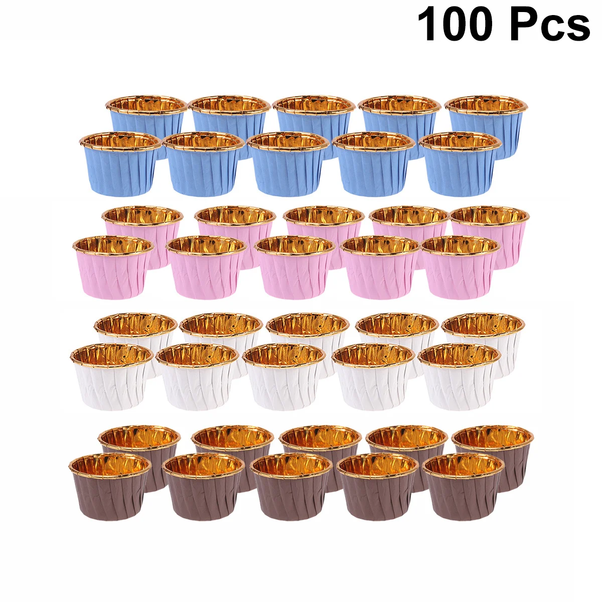 100 قطعة أكواب كعكة للاستعمال مرة واحدة مع حافة مجعدة مقاومة للحرارة بطانات الخبز الكعك لحفلات الزفاف أطباق الحلوى من رقائق القصدير