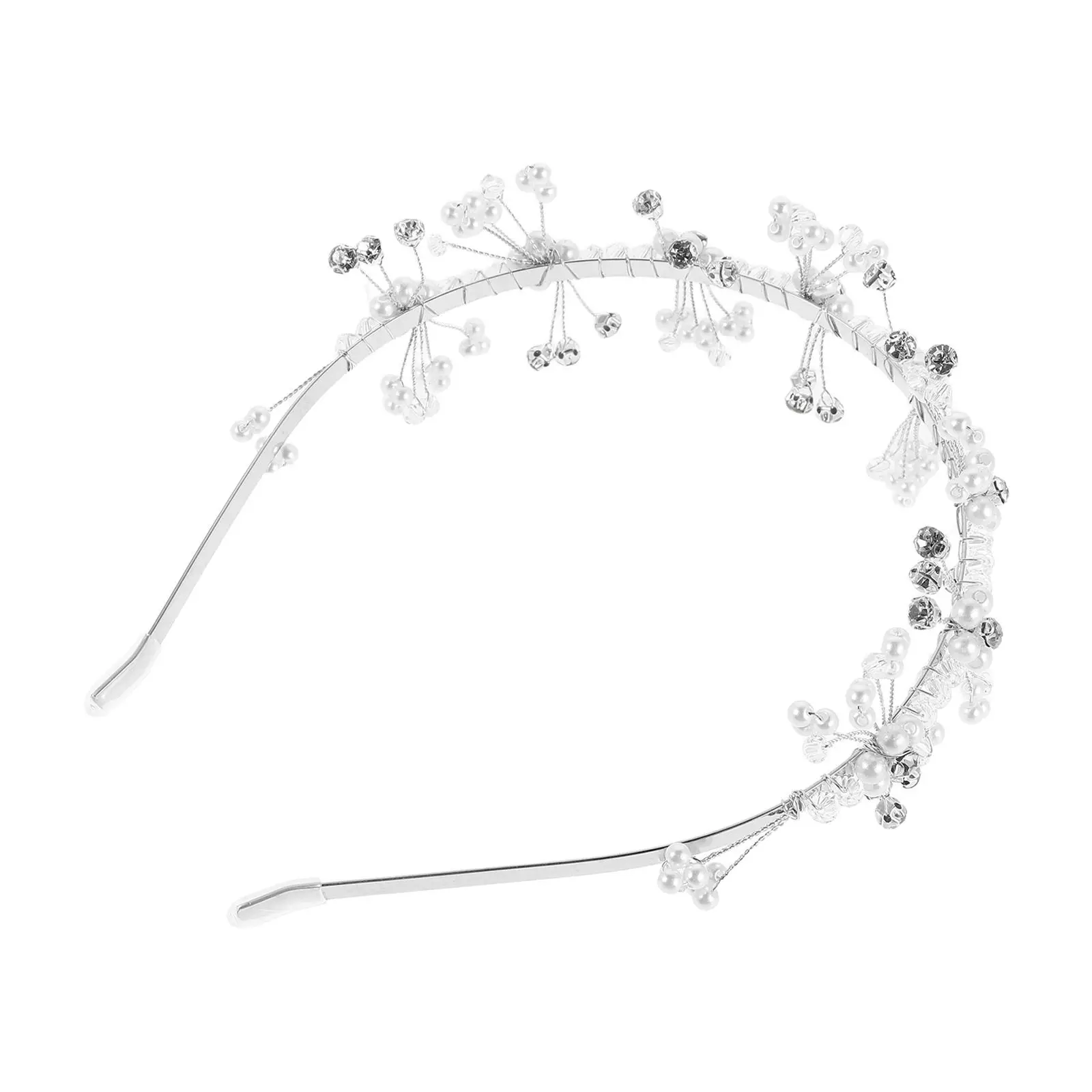 

Princess Headband for Elegant Faux Pearl Floral Crown Hairband Birthday Wedding Flower Photo Shoot Party Tiara Crown