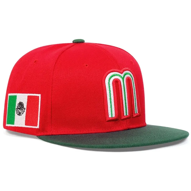 Unisex M Letter Side Brazilian Flag Embroidery Hip-hop Hats Spring Autumn Outdoor Adjustable Casual Baseball Caps Sunscreen Hat