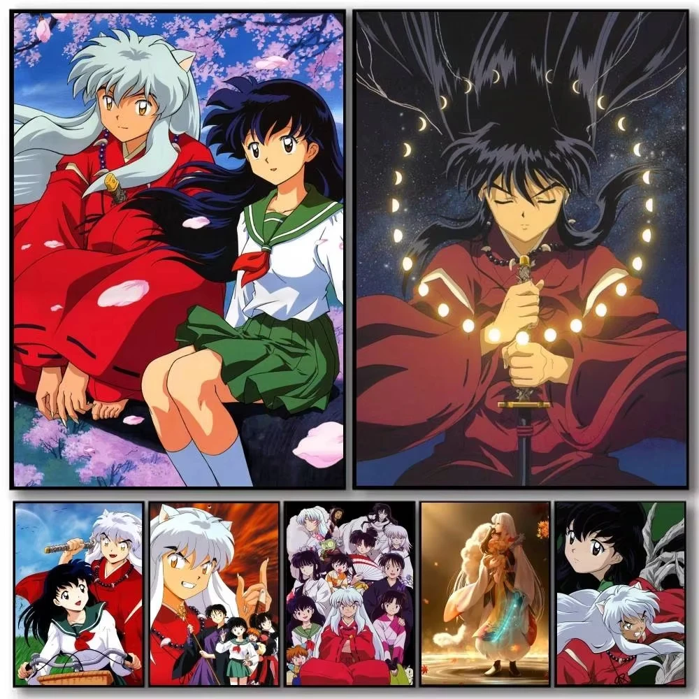 5D DIY Diamant-Malerei-Set Inuyasha Anime-Charakter Kunst Vollflächiges Strass-Mosaik Wanddekoration Geschenk für Zuhause Rahmenlos