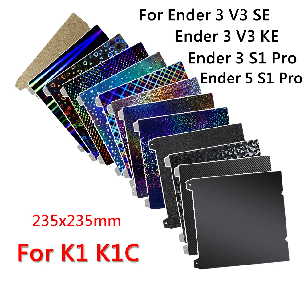 

PEI Plate Magnetic for Creality K1C K1 Heated Bed 235x235mm Double-Sided Build Plate Sheet for Ender 3 S1 Pro, Ender-3 V3SE V3KE