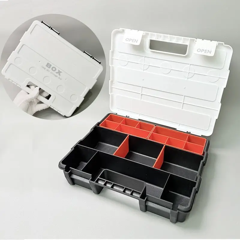 Teile-Aufbewahrungsbox, Schraubenbox, Neue Werkzeuge, Abgedeckte Trennwand, Langlebige Komponenten, Mehrfach-Gitter-Teilebox – Detail 6