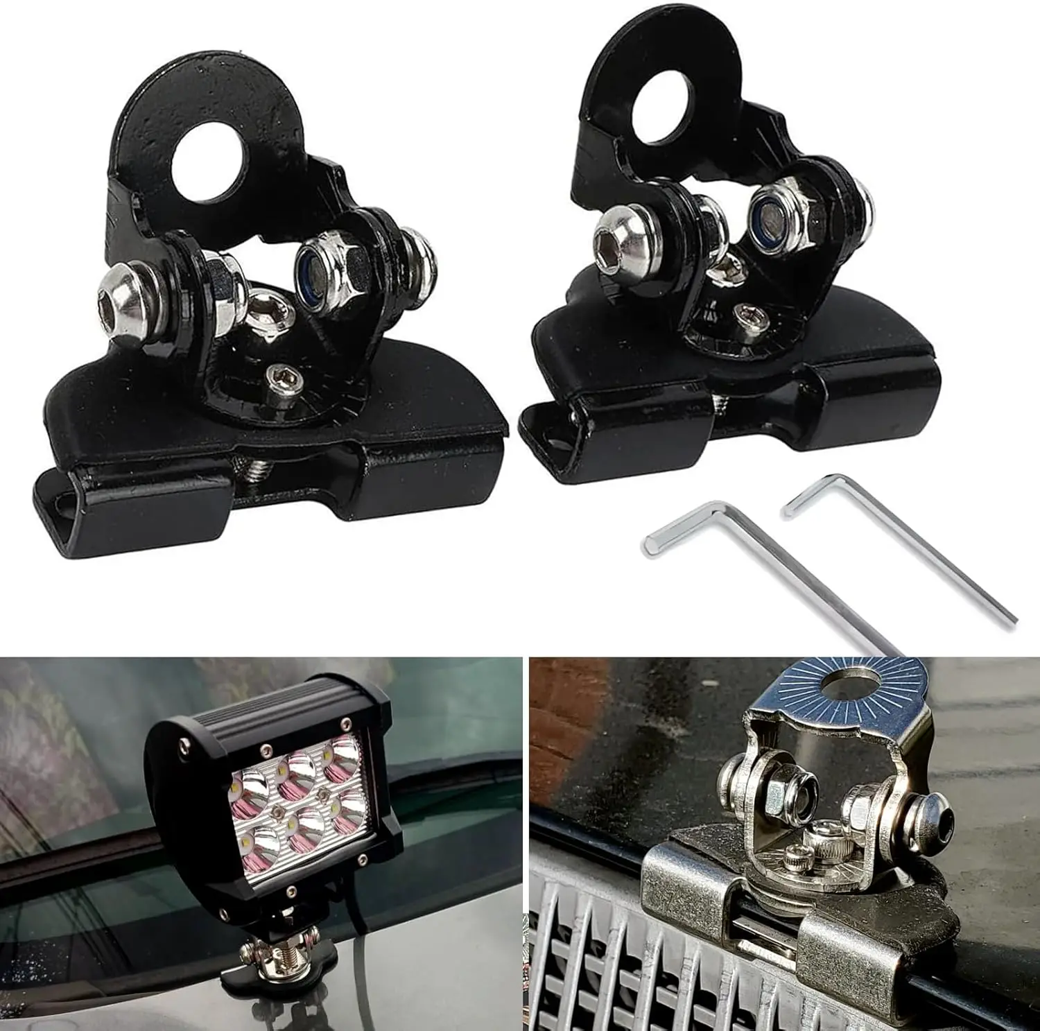 1/2Pcs Clamp Stainless Steel Pillar Hood Off Road Led Work Light Bar Holder Accessories Universal Car Mount Work Light Bracke