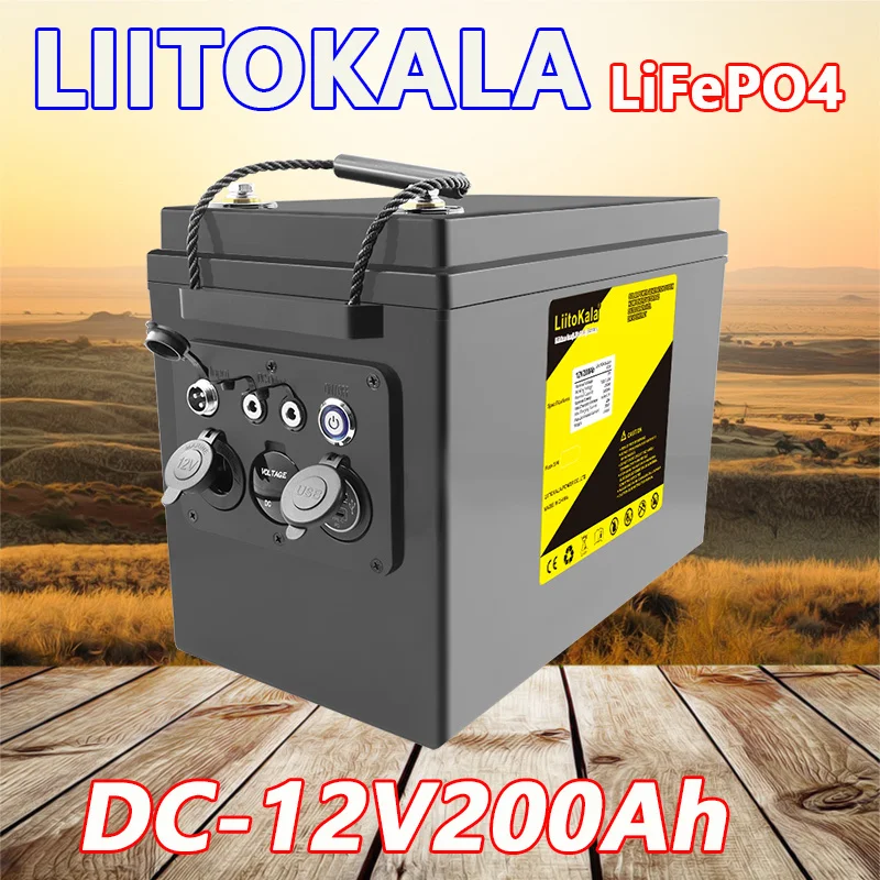 LiitoKala 12V90Ah 100Ah 12.8V120Ah/150Ah/200Ah/240Ah/300Ah LiFePO4 Batterij Voor RV Kampeerders Golfkar Off-Road Off-grid