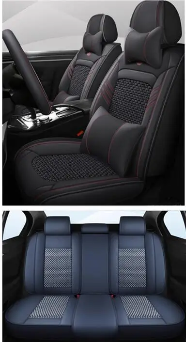 Front and Back car seat covers + Steering wheel cover for KIA Forte 2025-2010 Best quality breathable seat cushion seat case