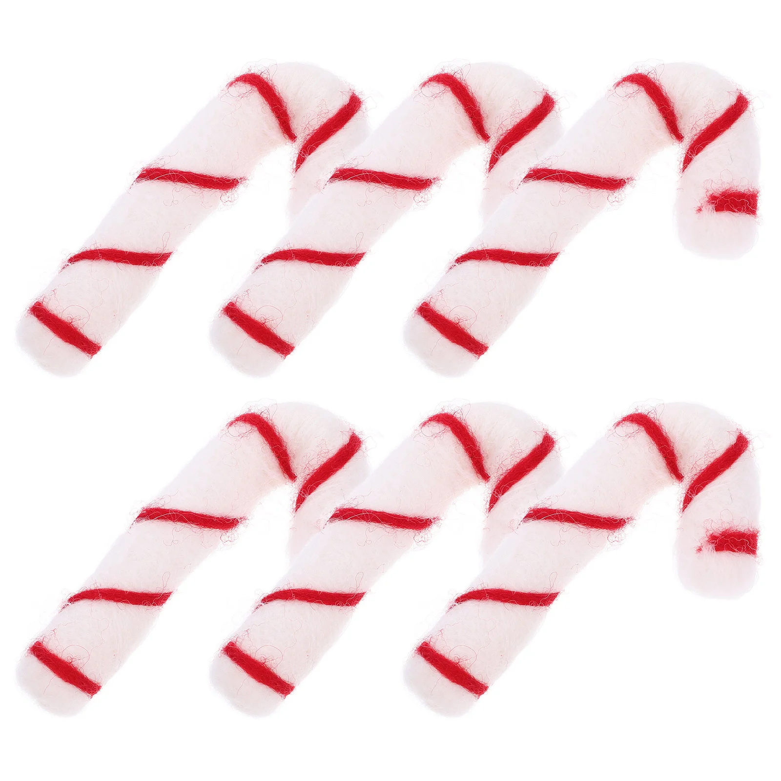 Wool Felt Crutches Christmas Ornaments Candy Canes Finished Product Mini Decorations