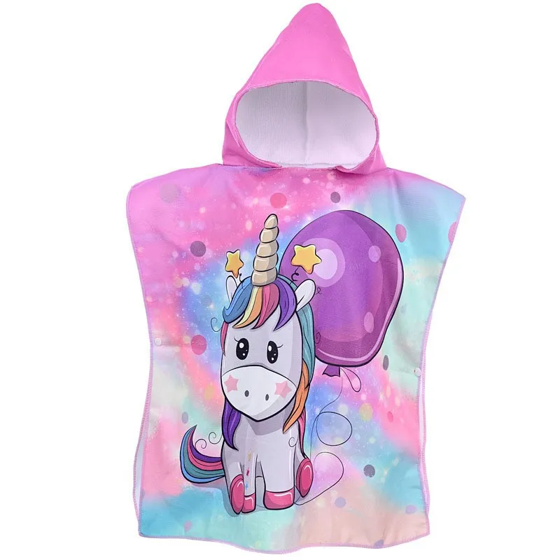 Kids Beach Towel for Boys Girls,Unicorn Hooded Bath Towel Wrap,0-5Years Baby Shark Bathrobe with Hood