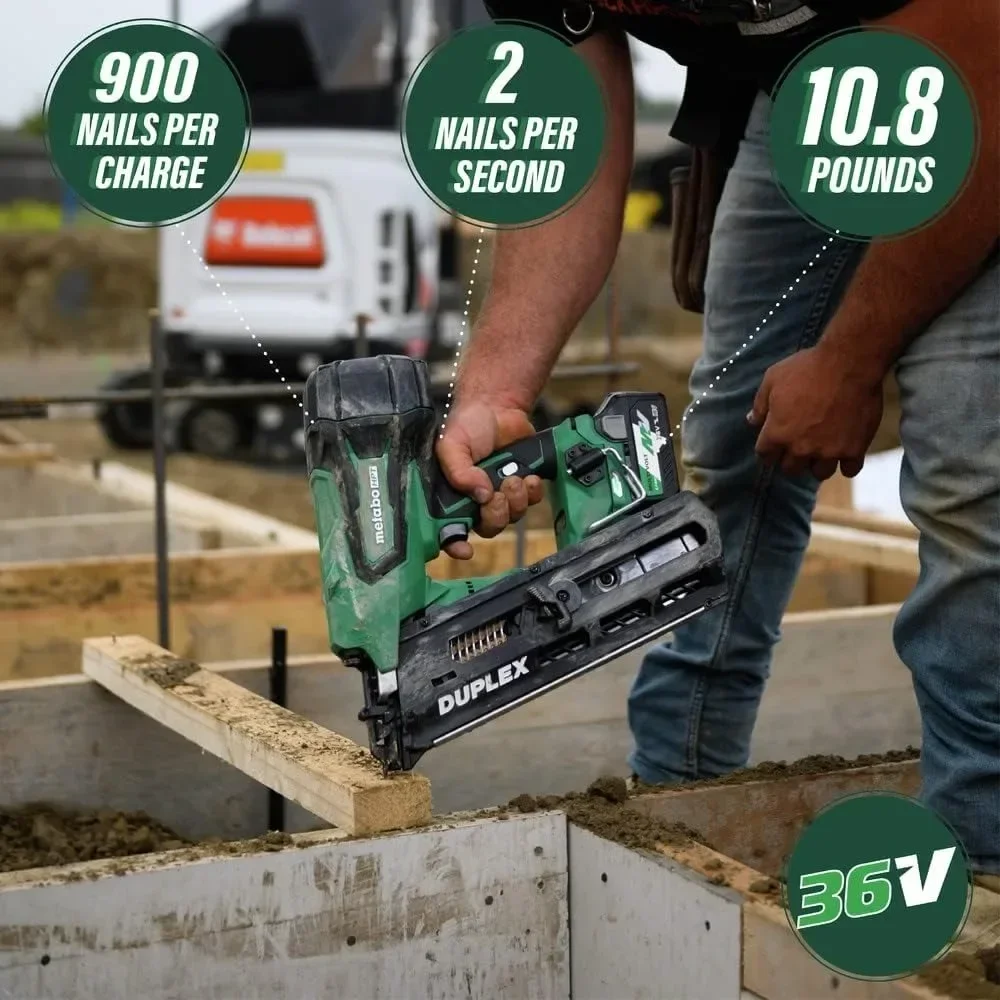 HOME-Metabo HPT 36V MultiVolt ™ أظافر تشكيل لاسلكية 21 درجة، أظافر مزدوجة، بطارية تصل إلى 3-1/2 بوصة 1-36 فولت + شاحن للتخييم #4