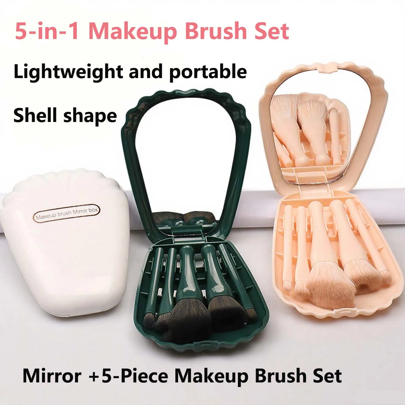 Ensemble de brosses miroir 5 en 1 en forme de coque