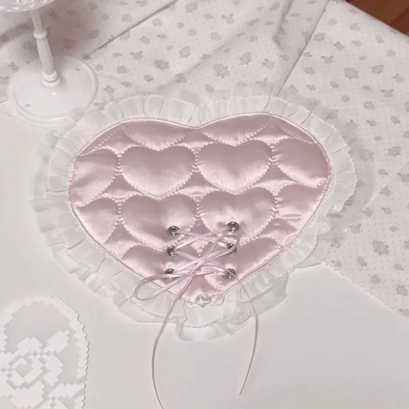 Lace Heart-shaped Coasters Set, Cotton Crochet Coasters for Cups, Retro Sweet Thermal Insulation Anti-Slip Table Protector,