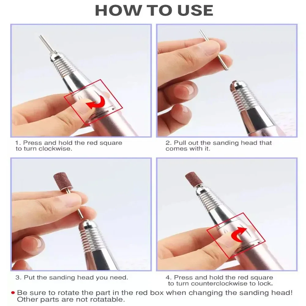 Professionele elektrische nagelboorhandgreep 35000 RPM Nail Art boorhandstuk Bestand Polish Grind Machine Manicure booraccessoire