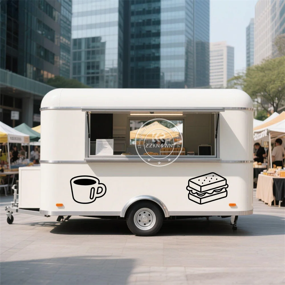 

Customized Coffee Bar Food Truck Mobile Hot Dog Pizza Ice Cream Cart Concession Fast Food Truck Trailer With Full Kitchen