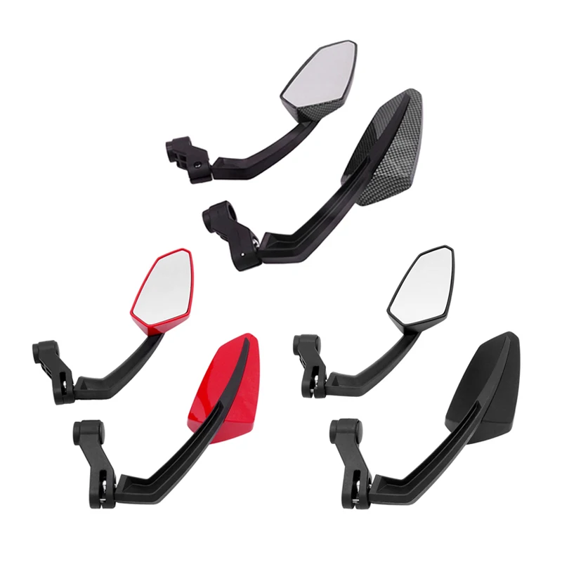 Universal Motorcycle Rearview 8mm 10mm Black Carbon Fiber Style Motocross Rear View Mirrors Scooter Side Mirrors