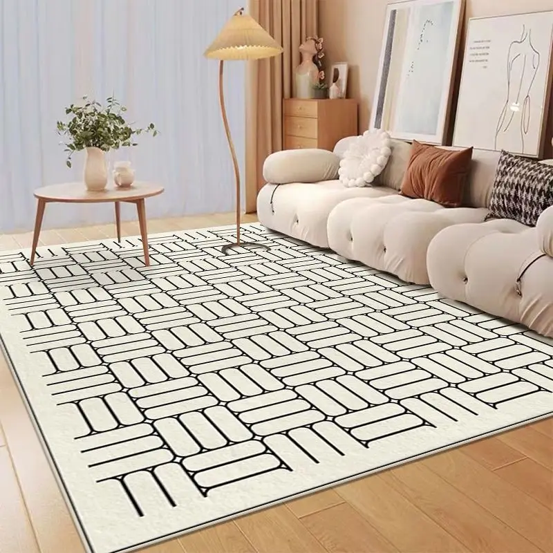 French Simple and Easy Care Largearea Livingroom Carpet Thickened Soft and Fluffy Bedroom Rug Resistant To Dirt and Nonslip Rugs