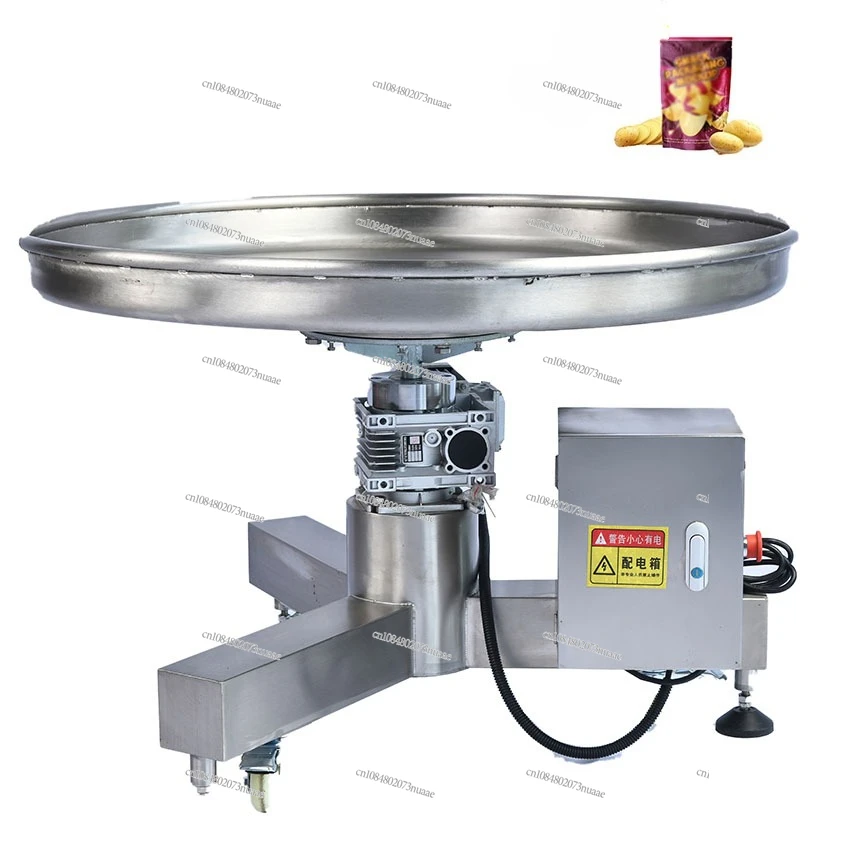 

Small and Large Automatic Rotating Turntable for Collecting Items in Food Processing Lines