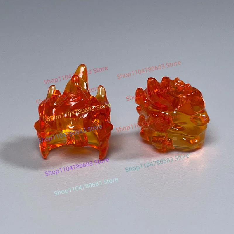 Moc blocos de construção mini figura chama mágica tornozeleira transparente efeitos especiais dos desenhos animados anime acessórios montagem modelo brinquedo presente