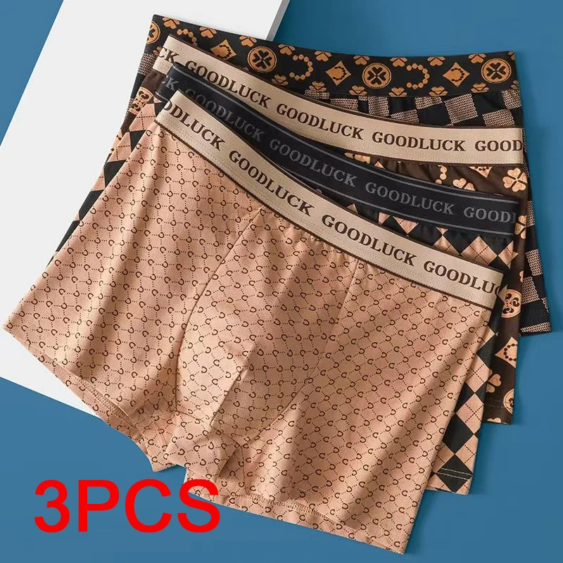 3PCS Mutandine quadrate da uomo Moda Hot Men Intimo Boxer di grandi dimensioni Uomo Boxer sportivi Slip Regali Pantaloncini Intimo sportivo