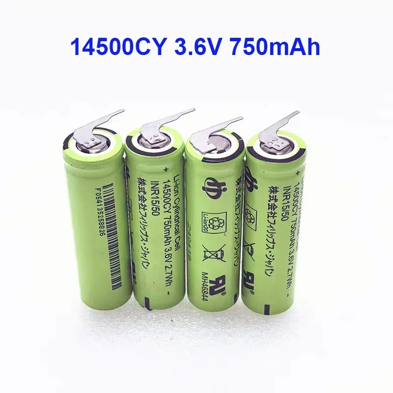 3.7V 750mAh 14500CY Li-ion Replacement Battery for Philips Sonicare Toothbrush HX6730 HX9340 HX6510 HX6511 HX6970 HX6380 HX6340