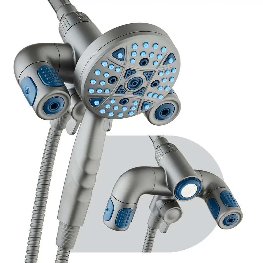 

Polaris High Pressure Multi Zone 208 Setting Shower Head amp Handheld 3way Combo System Magnetic Docking Handle, StayClean Jets,