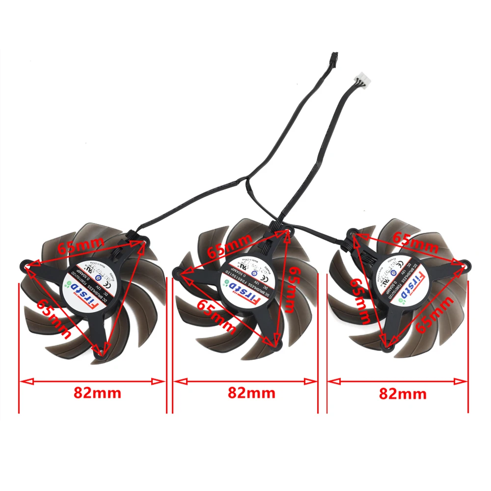 Imagem -04 - para Gainward Rtx 3060 ti 3070 3070ti 3080 3080ti 3090 Phoenix gs Gpu Ventilador de Refrigeração 82 mm Fd8015u12d Rtx3060ti Rtx370