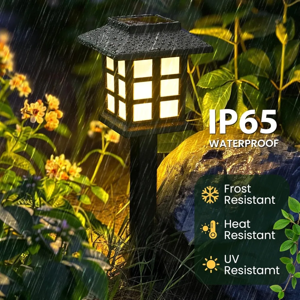 Solar Outdoor Lights，16 Pack LED Solar Lights Outdoor Waterproof,Walkway Lights Maintain 10 Hours of Lighting for Your Garden