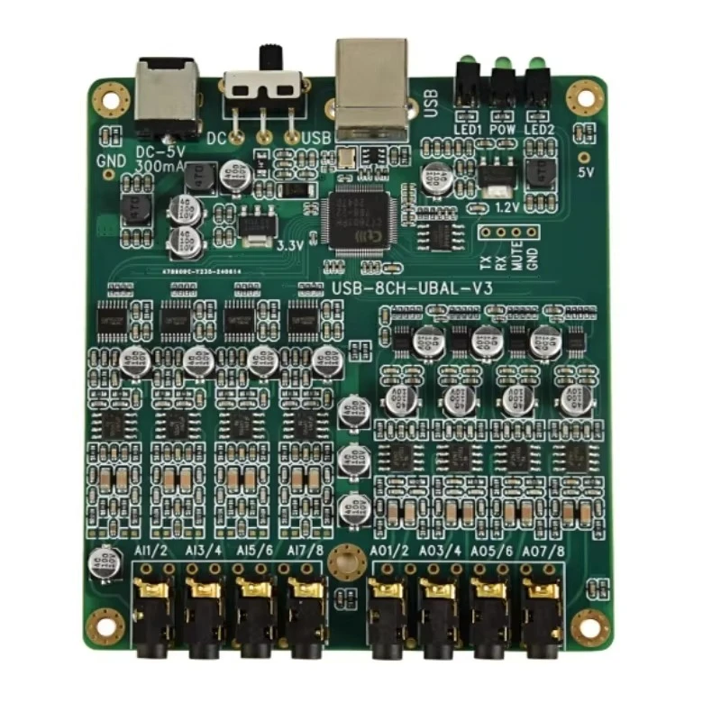 

USB-CT7601-8CH-88A 8-канальный USB-запись воспроизведения IIS TDM Лидер/потокоход ASIO Soundcheck Измерение пользовательской звуковой карты