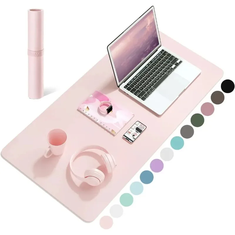 Desk Mat Waterproof PVC Mouse Pad Leather Desk Protective Cover Pink Large Computer Girls Laptop Non-slip Gaming Keyboard Mats