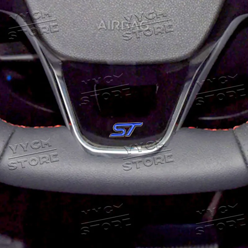 Calcomanía de Metal 3d para volante de coche, insignia ST, emblema para Ford Focus MK2 MK3.5 MK4 Kuga Puma Fiesta ST, accesorios adhesivos