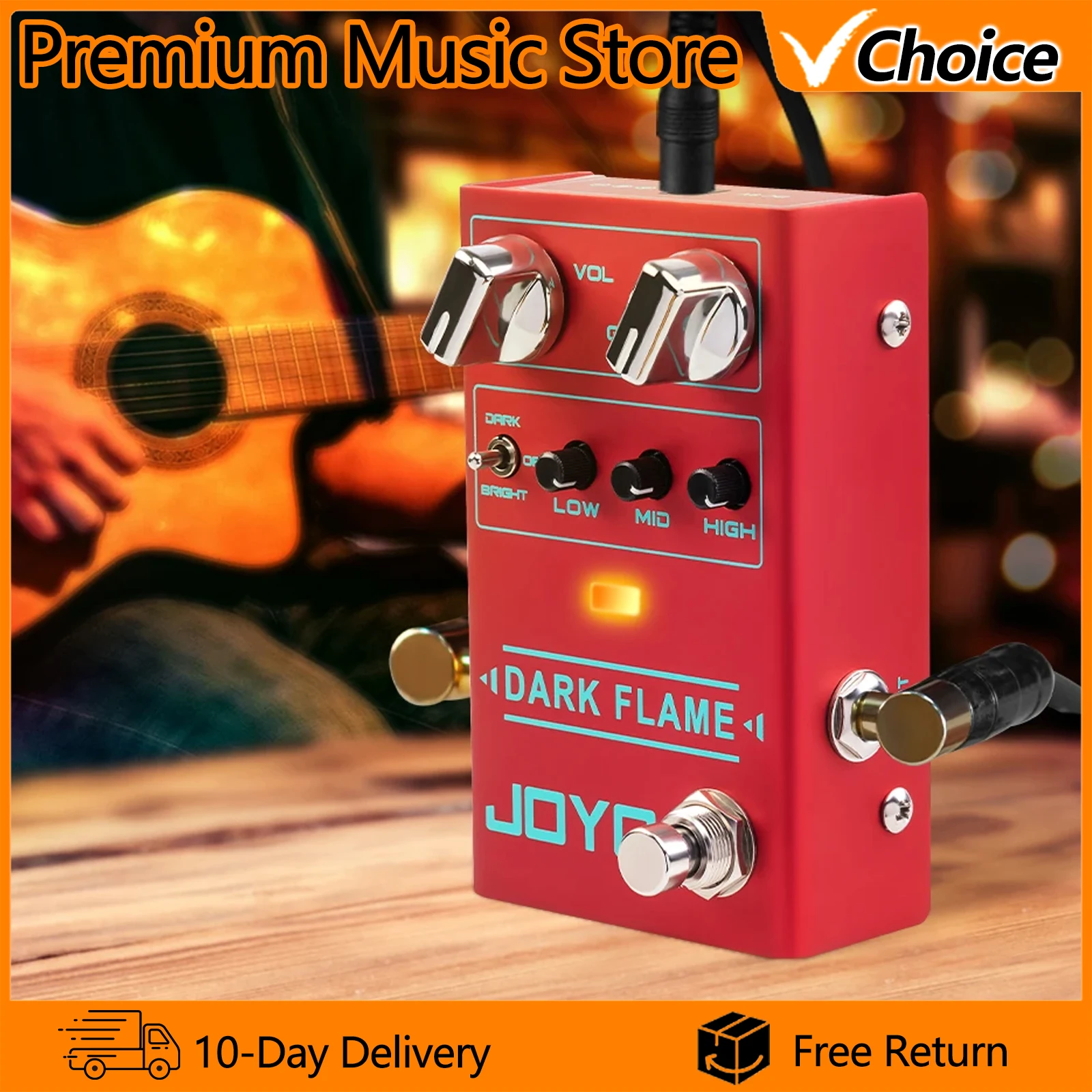 

JOYO R-17 Dark Flame Modern Metal High Gain Distortion Effect Pedal 3 Band EQ Multiple Tones Effect Guitar Parts & Accessories
